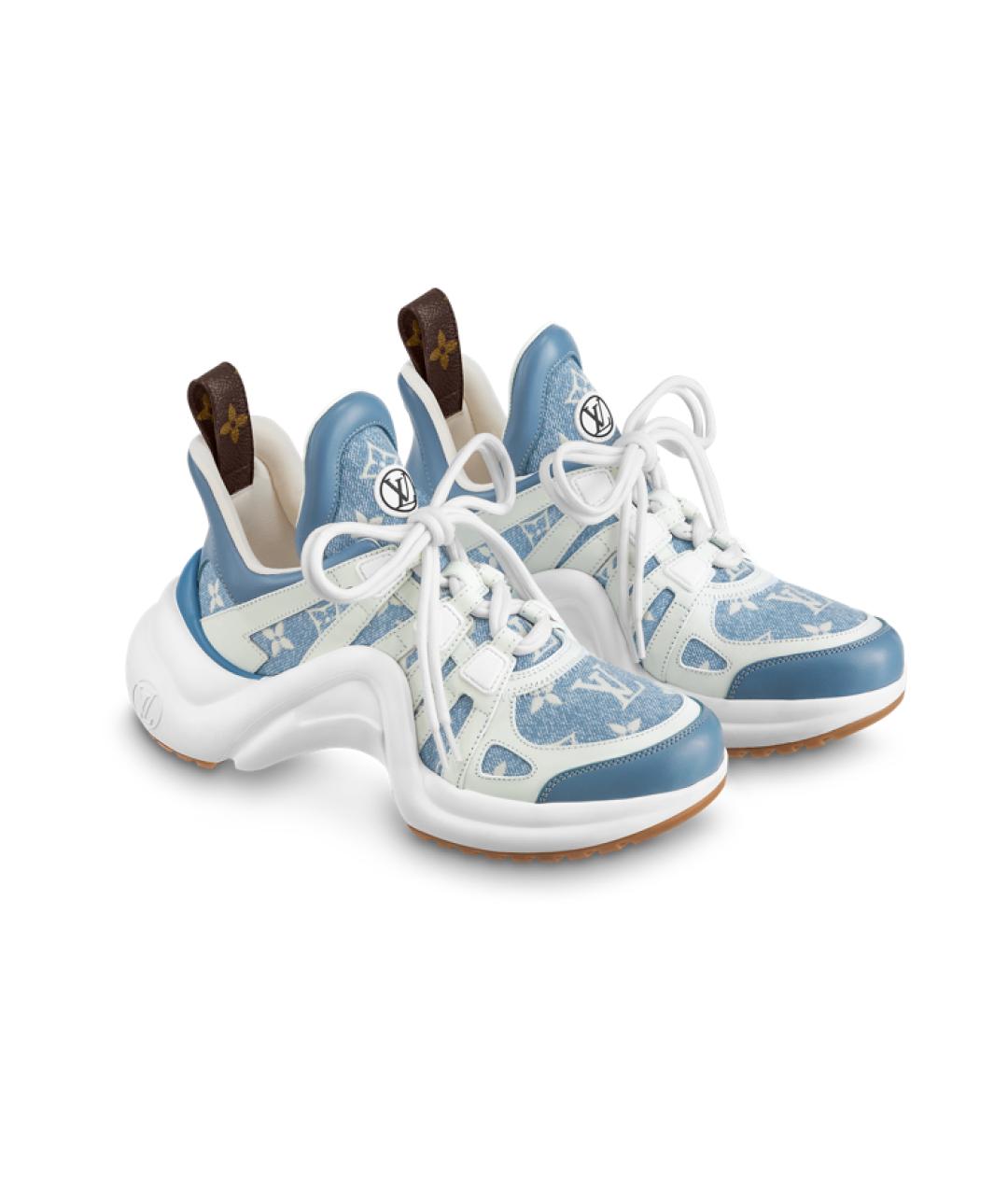 LOUIS VUITTON Голубые текстильные кроссовки, фото 3