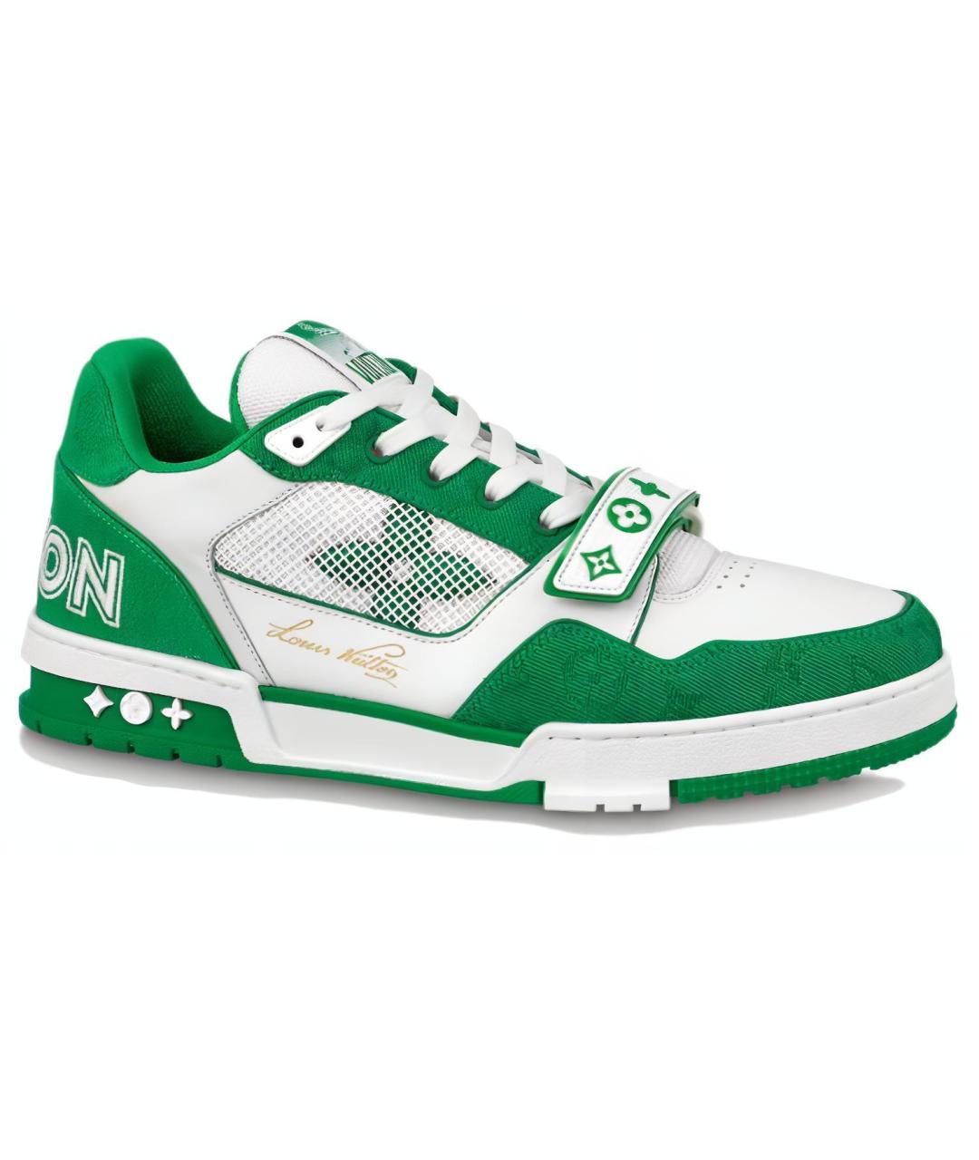 LOUIS VUITTON Зеленые кроссовки, фото 1