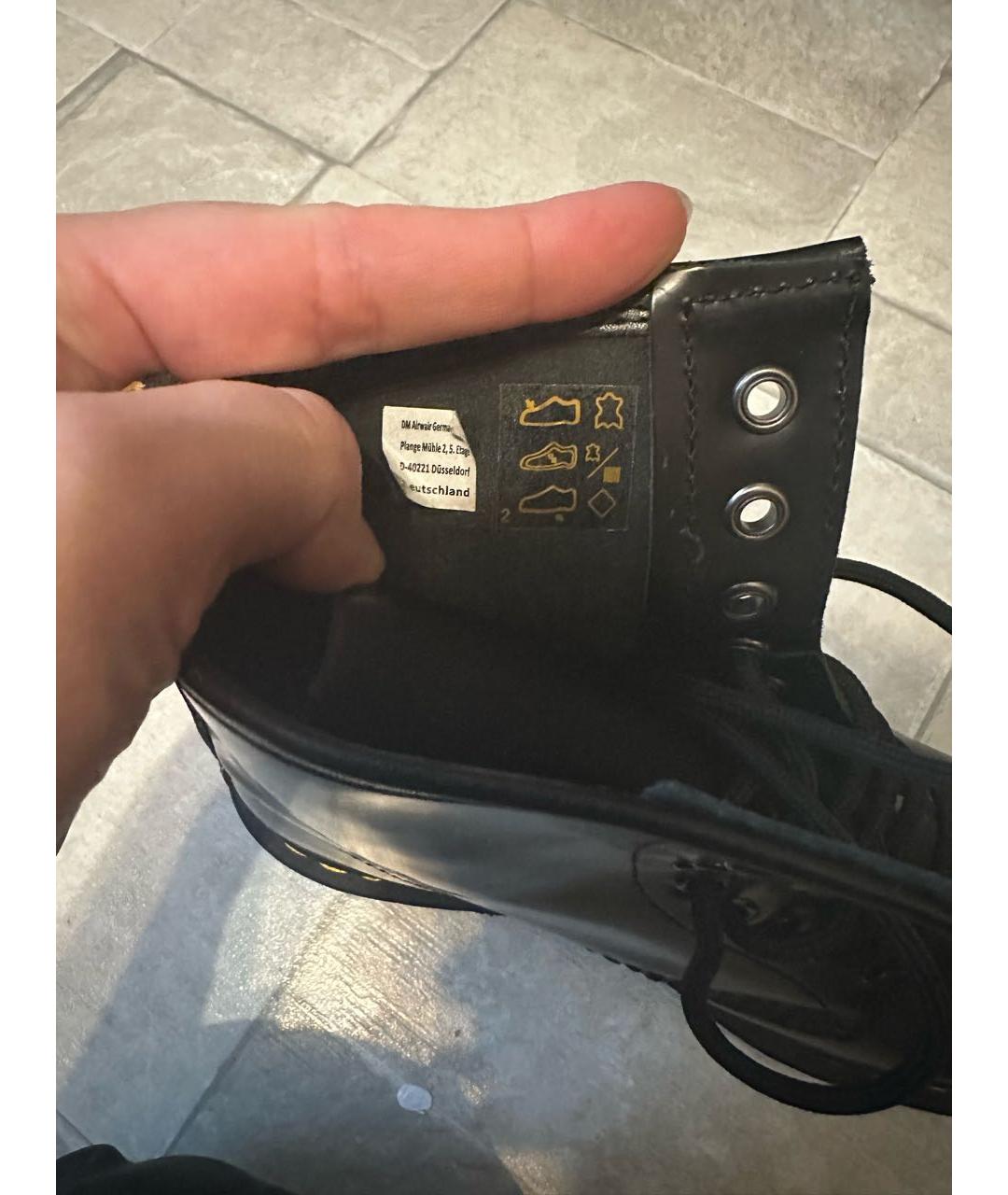 DR. MARTENS Черные кожаные ботинки, фото 6