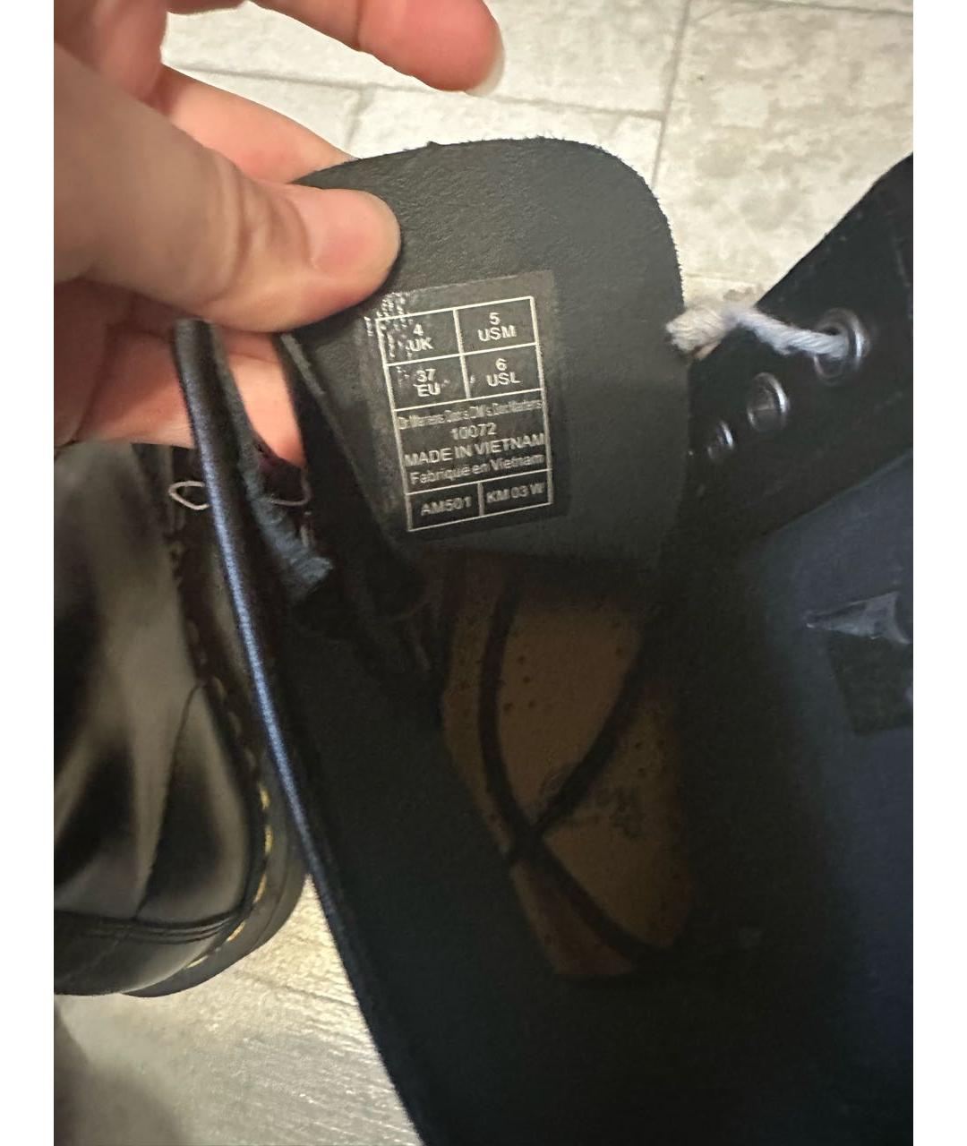 DR. MARTENS Черные кожаные ботинки, фото 5