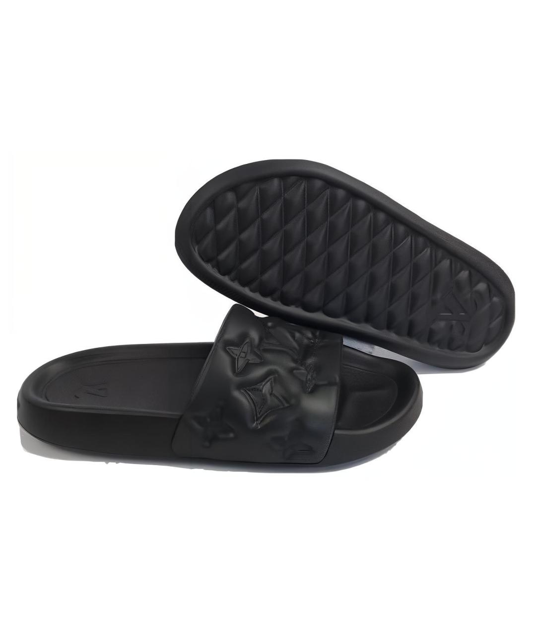 LOUIS VUITTON Черные шлепанцы, фото 5
