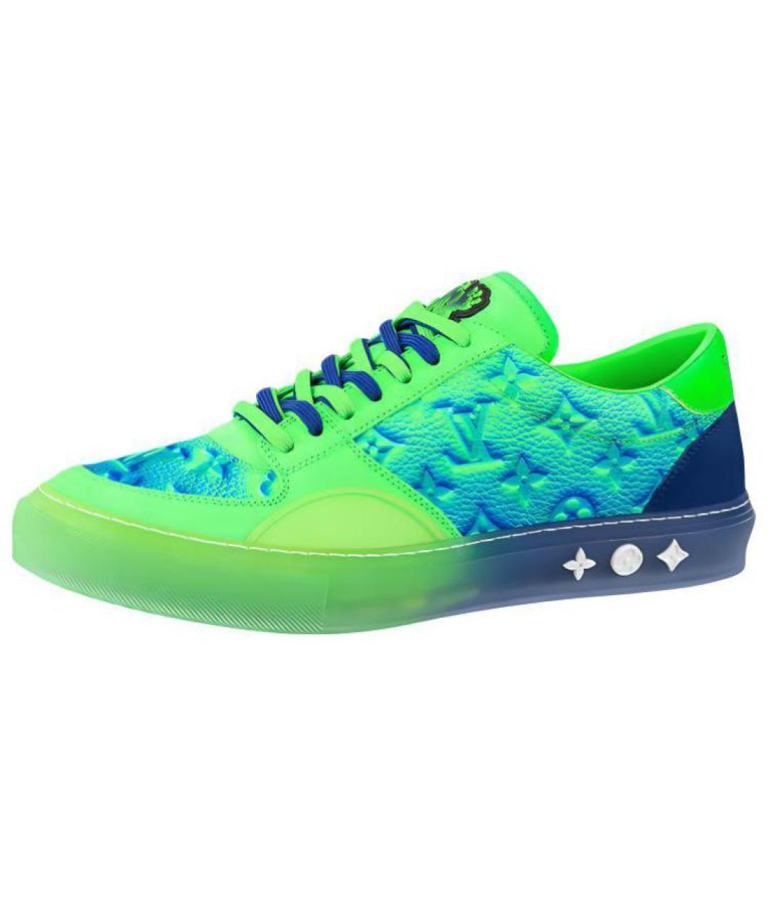 LOUIS VUITTON Зеленые низкие кроссовки / кеды, фото 2