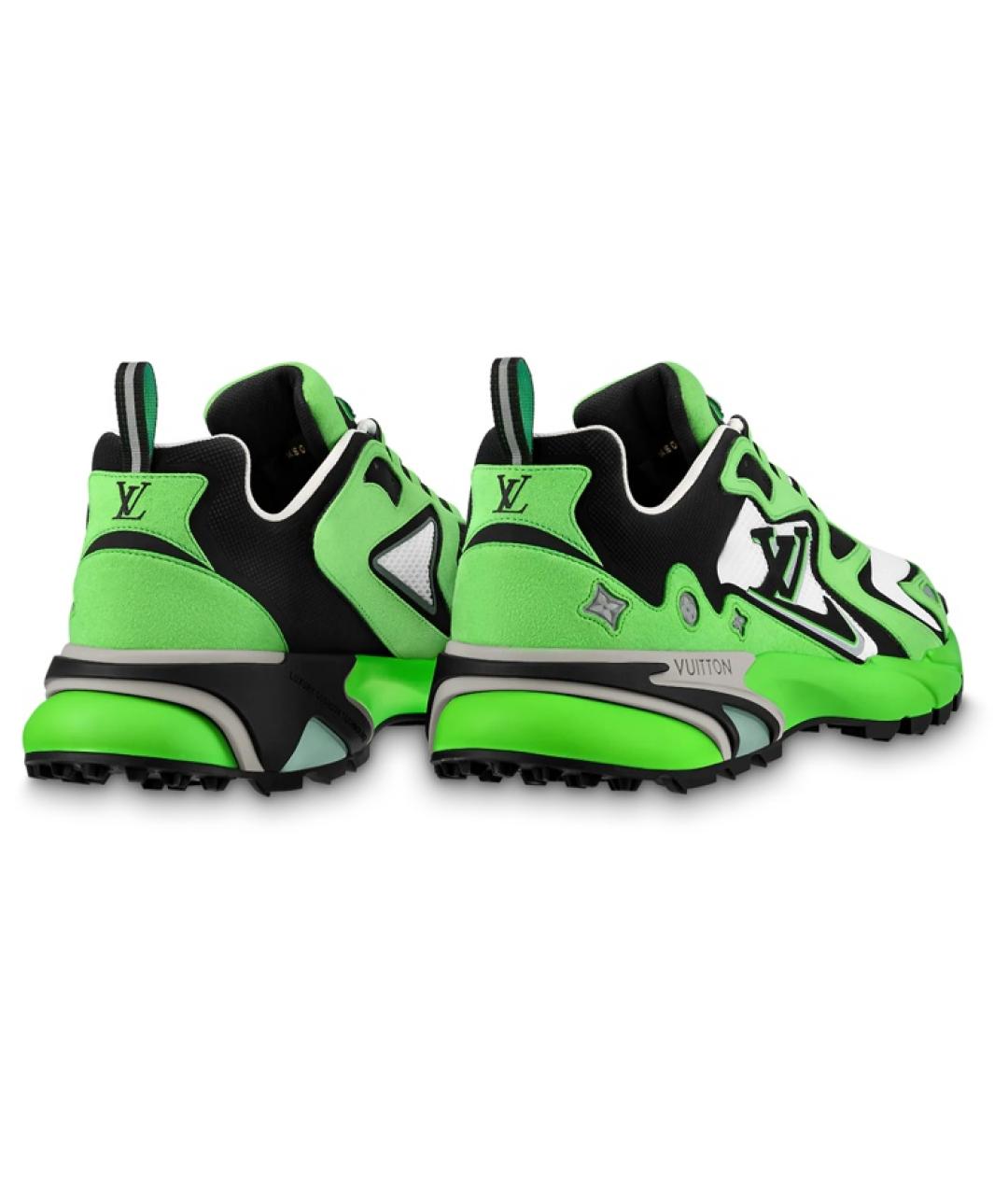 LOUIS VUITTON Зеленые кожаные низкие кроссовки / кеды, фото 4