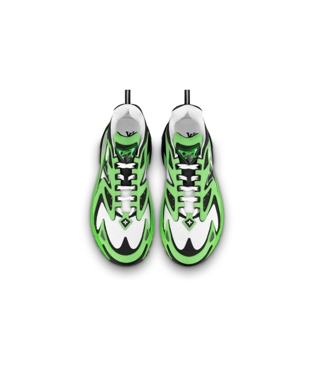 LOUIS VUITTON Зеленые кожаные низкие кроссовки / кеды, фото 3