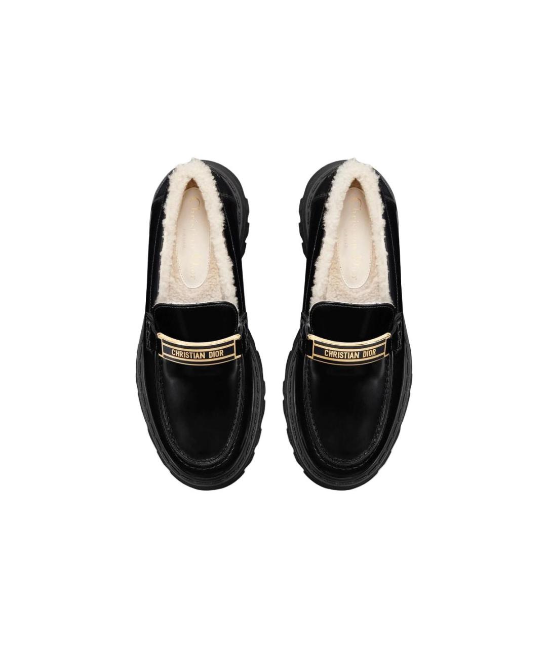 CHRISTIAN DIOR Черные кожаные лоферы, фото 5