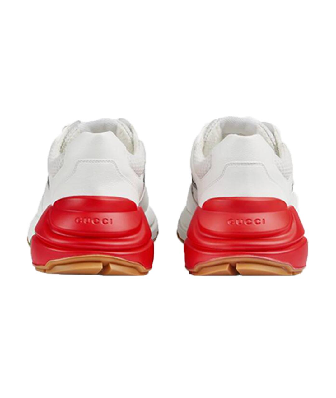 GUCCI Белые кожаные низкие кроссовки / кеды, фото 5