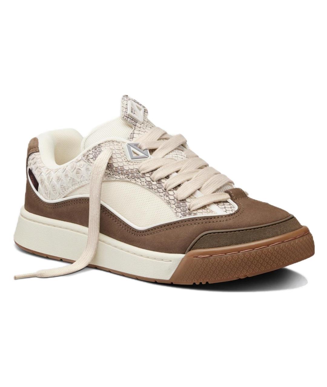 CHRISTIAN DIOR Коричневые кожаные низкие кроссовки / кеды, фото 4