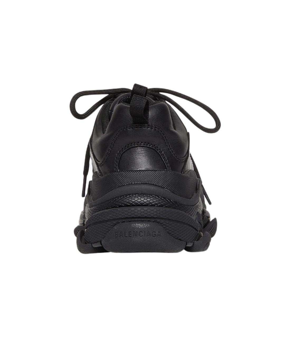 BALENCIAGA Черные кожаные кроссовки, фото 5