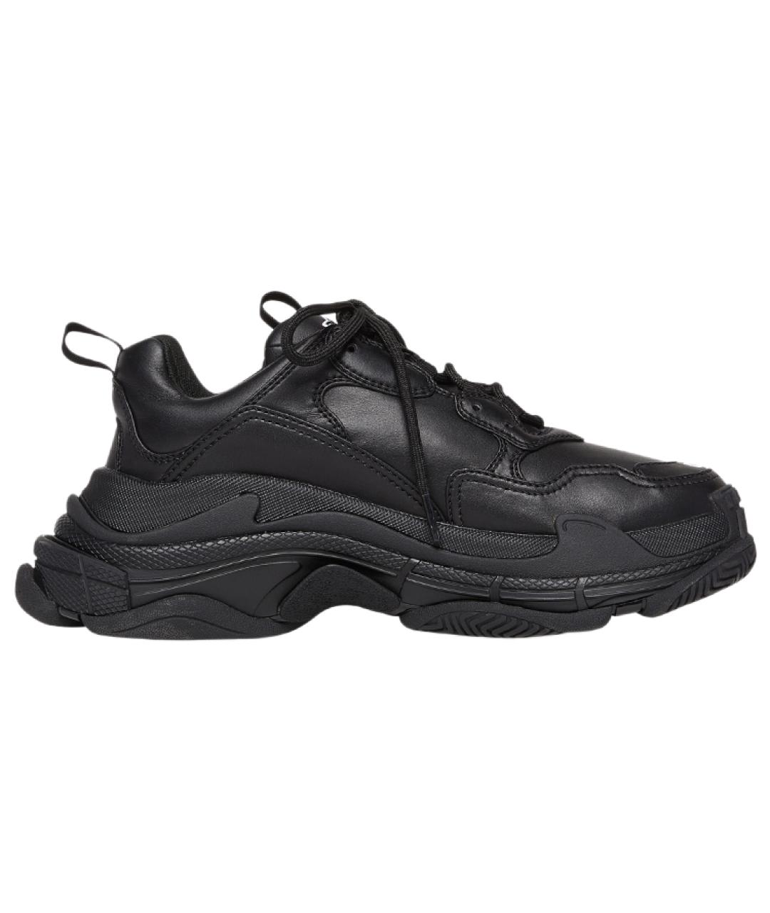 BALENCIAGA Черные кожаные кроссовки, фото 2