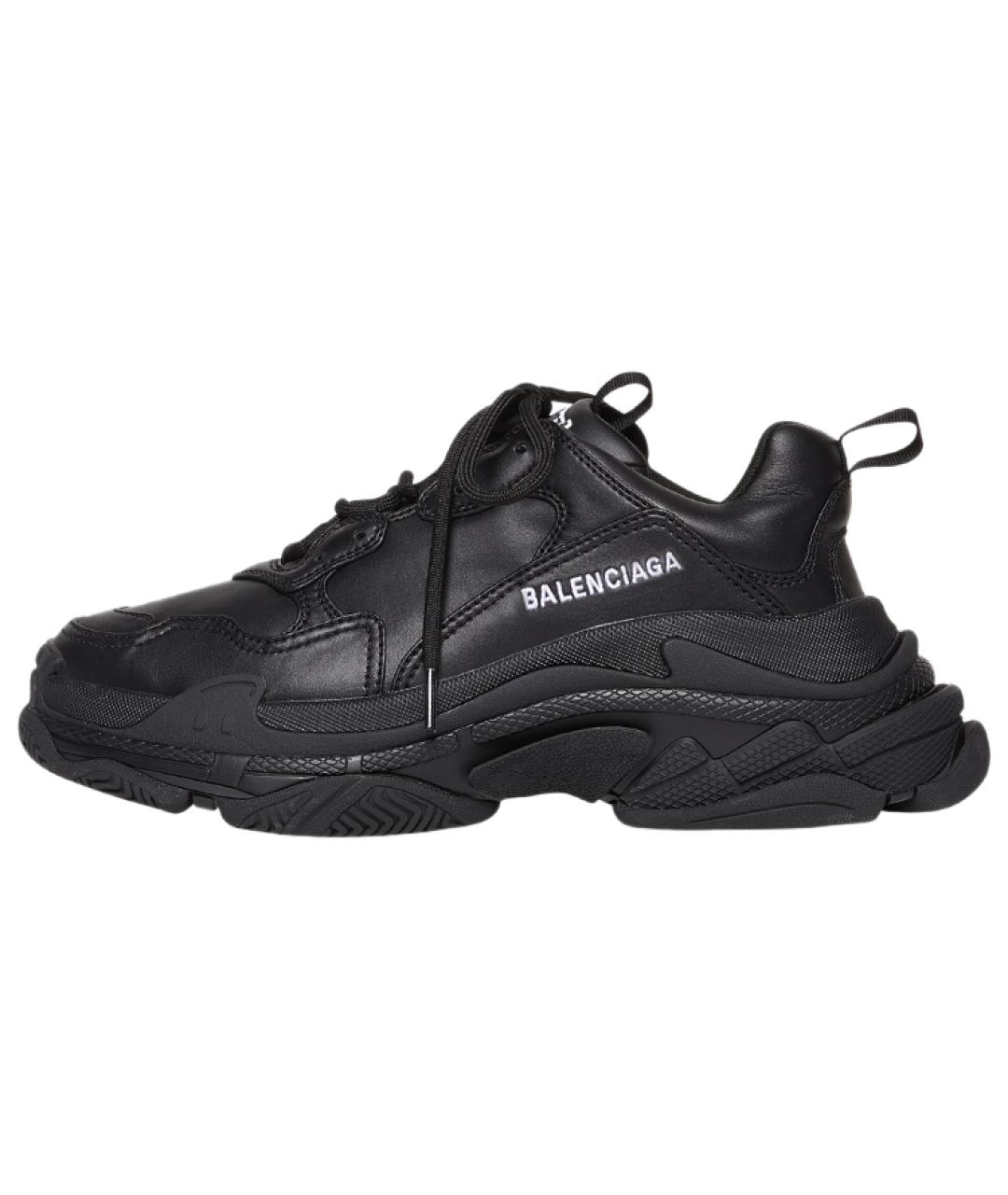 BALENCIAGA Черные кожаные кроссовки, фото 7