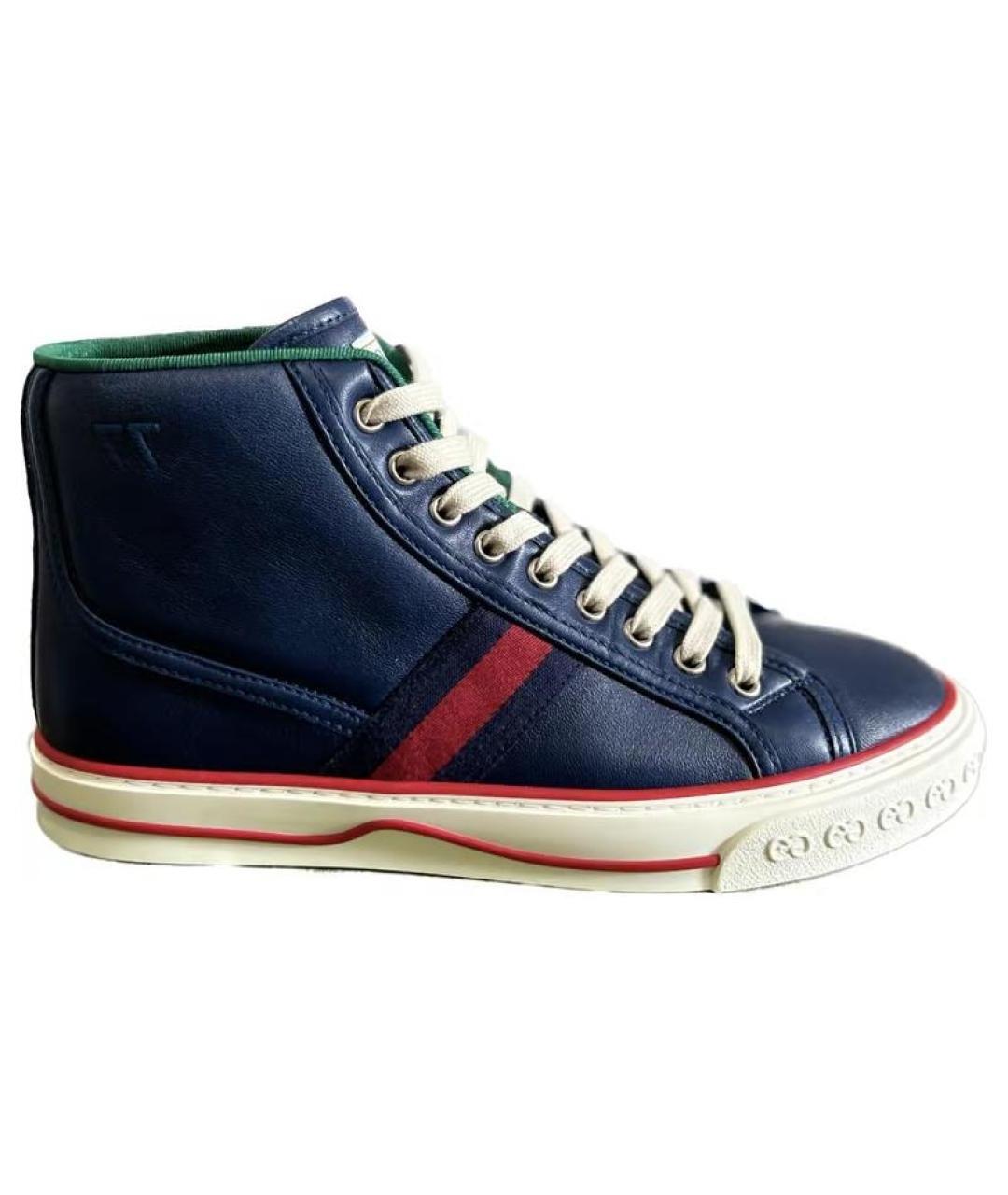 GUCCI Темно-синие высокие кроссовки / кеды, фото 1