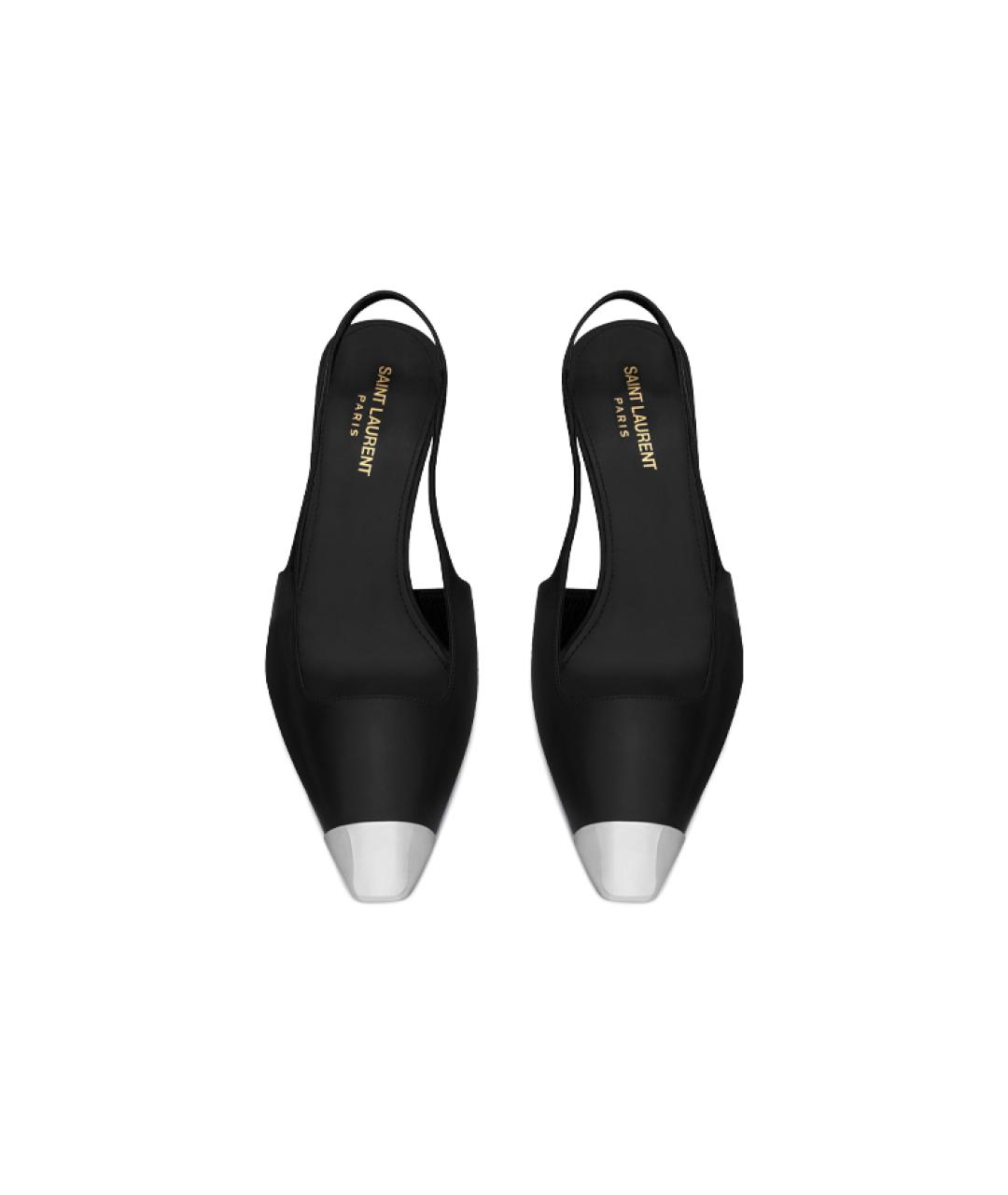 SAINT LAURENT Черные кожаные туфли, фото 4