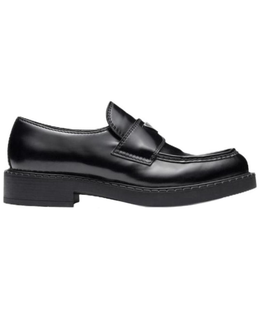 PRADA Черные кожаные лоферы, фото 1