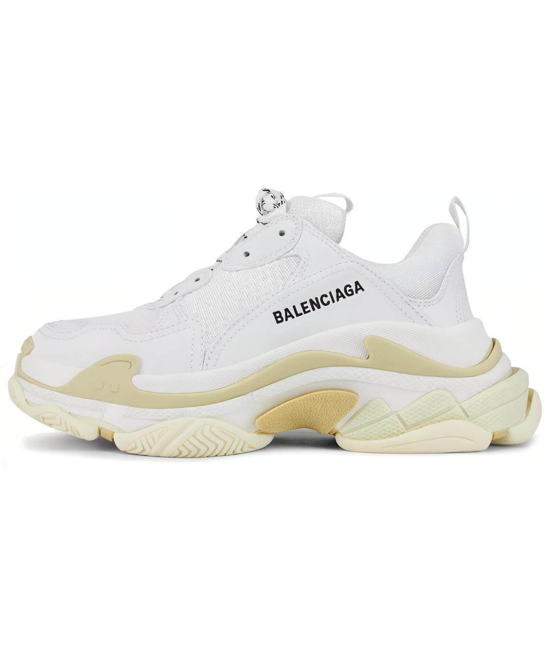 BALENCIAGA Белые кожаные кроссовки, фото 6