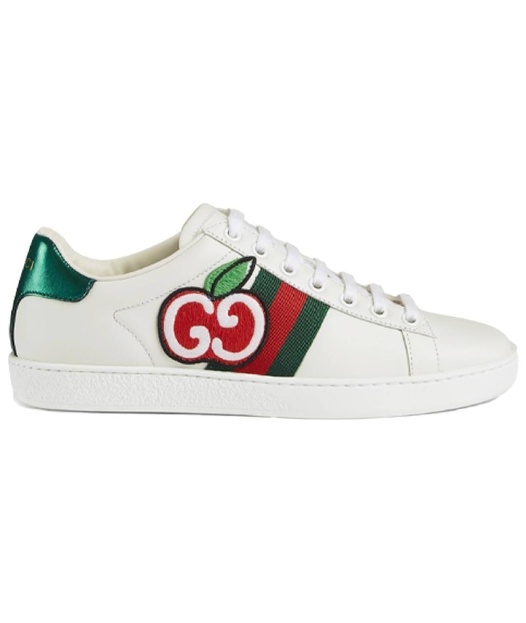 GUCCI Белые кожаные кроссовки, фото 1