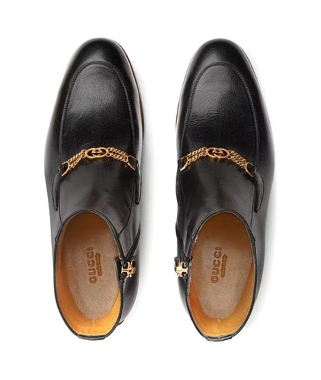 GUCCI Черные кожаные полусапоги, фото 4