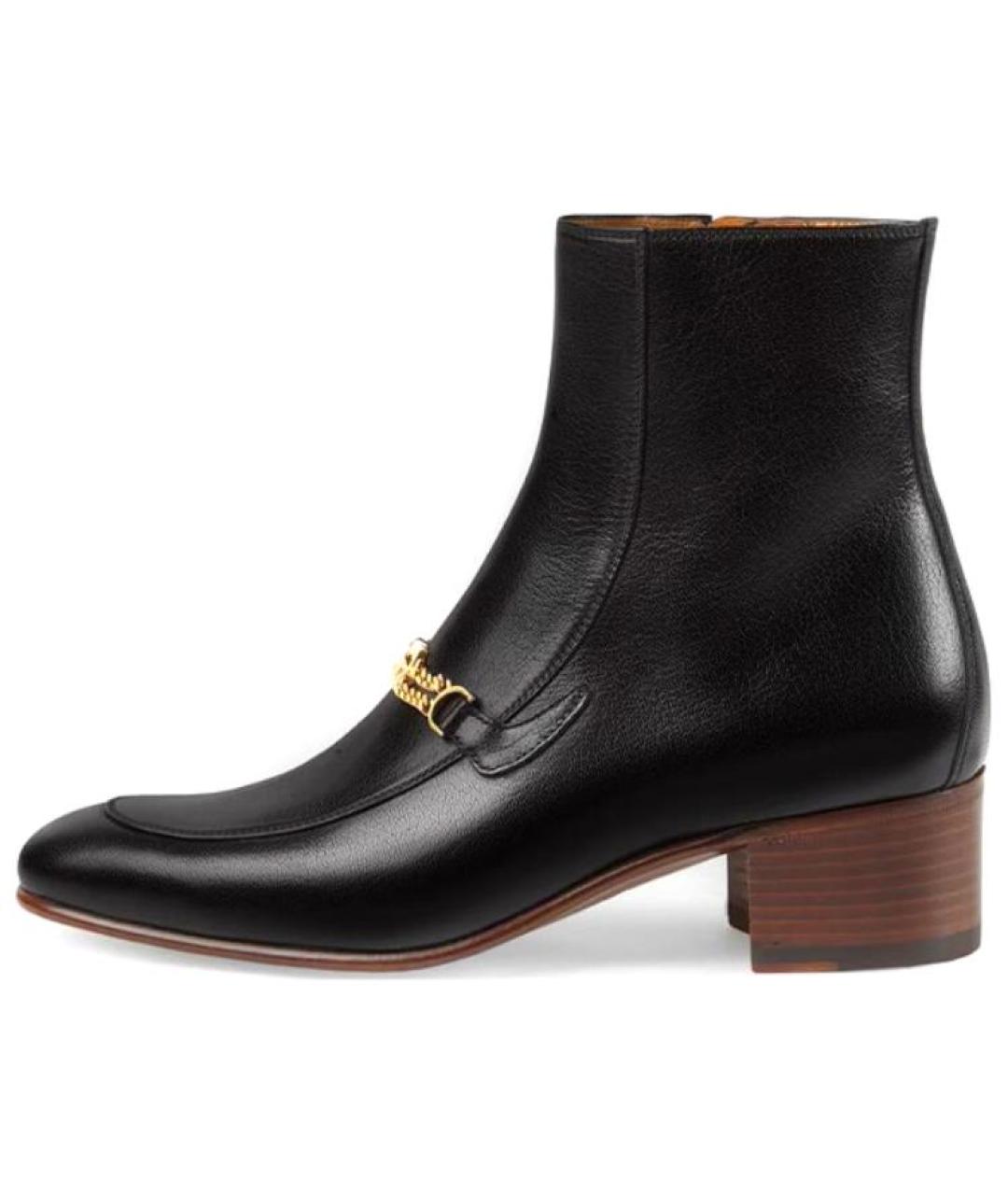 GUCCI Черные кожаные полусапоги, фото 2