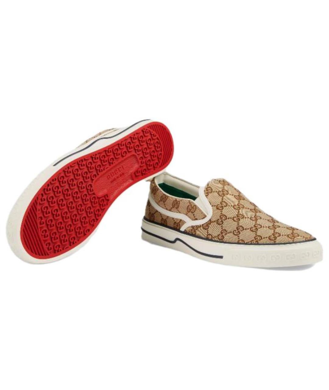GUCCI Бежевые слипоны, фото 5