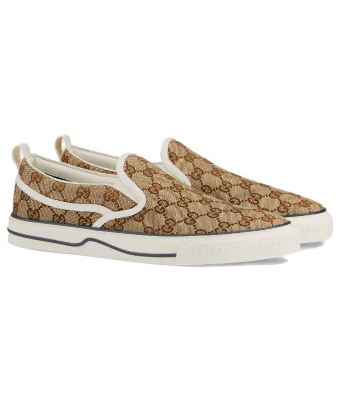 GUCCI Бежевые слипоны, фото 3