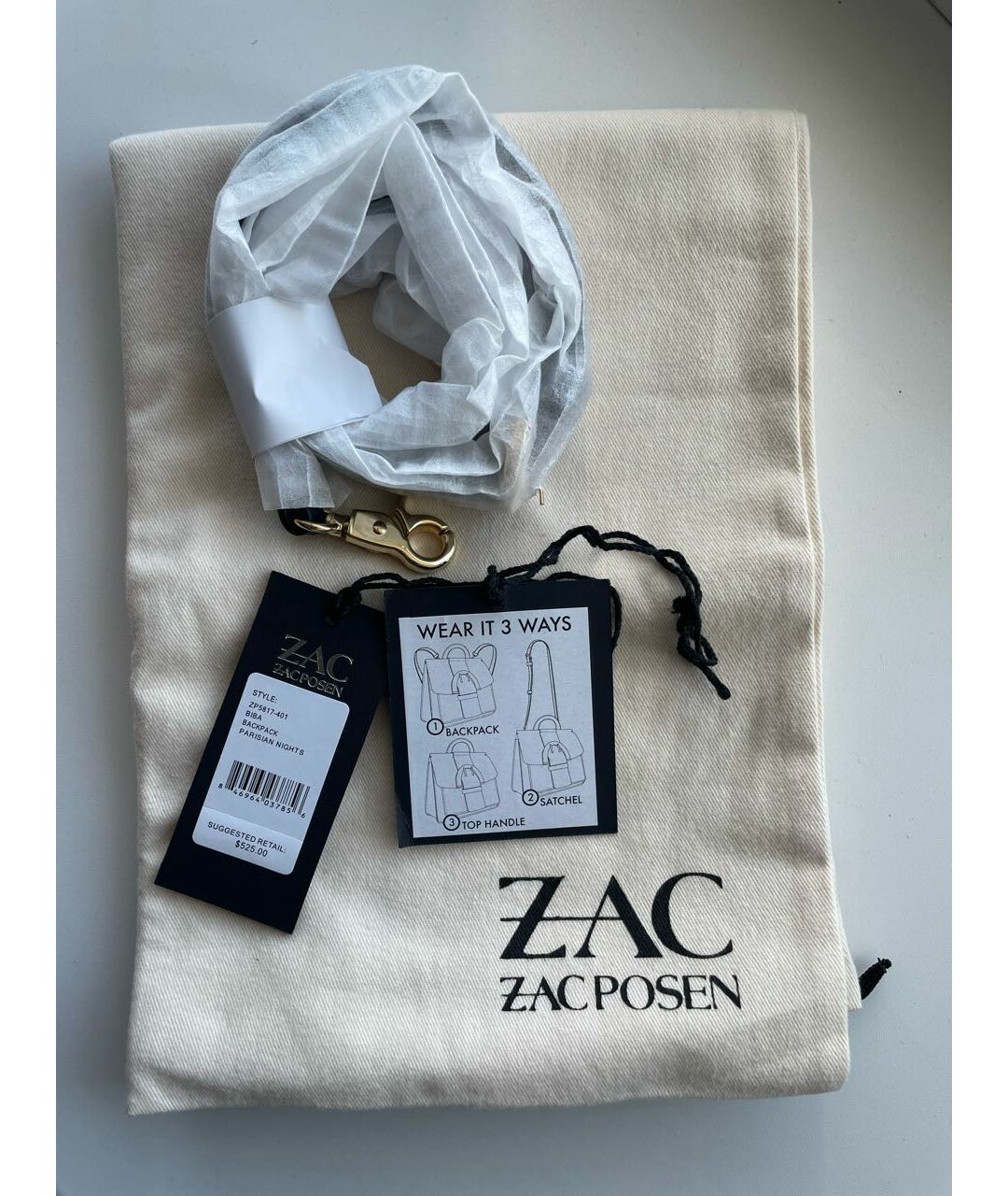 ZAC ZAC POSEN Темно-синяя кожаная сумка тоут, фото 5