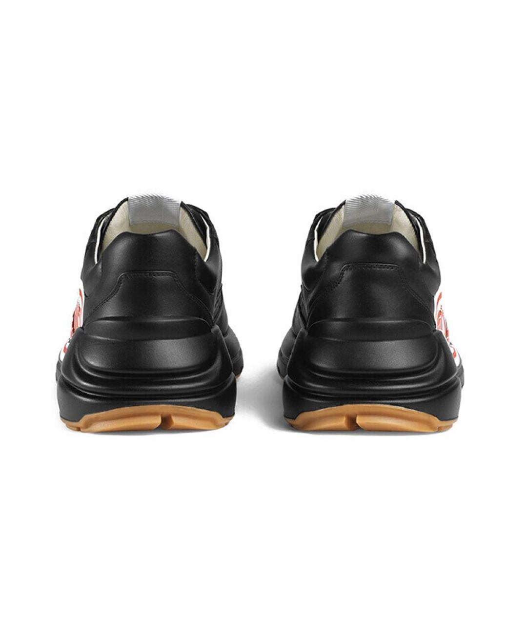 GUCCI Черные низкие кроссовки / кеды, фото 4