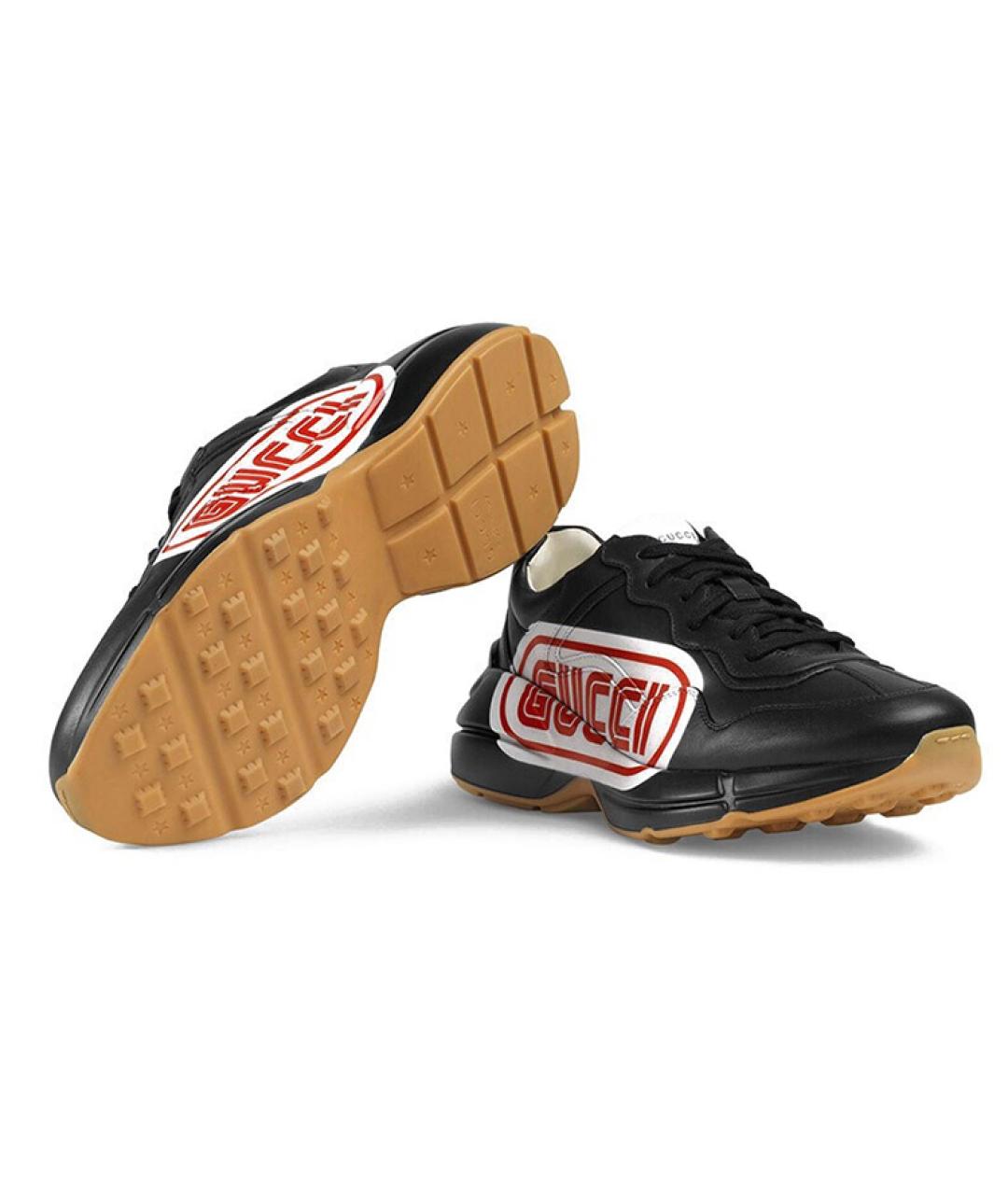 GUCCI Черные низкие кроссовки / кеды, фото 5