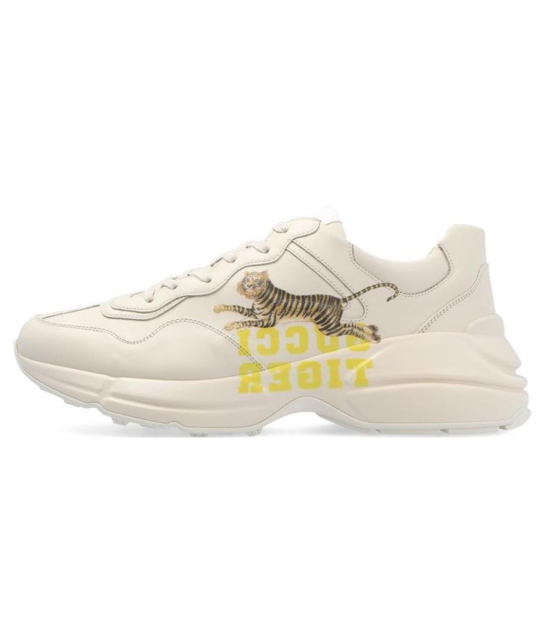 GUCCI Бежевые низкие кроссовки / кеды, фото 5