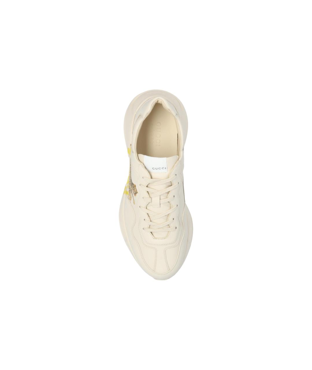 GUCCI Бежевые низкие кроссовки / кеды, фото 4