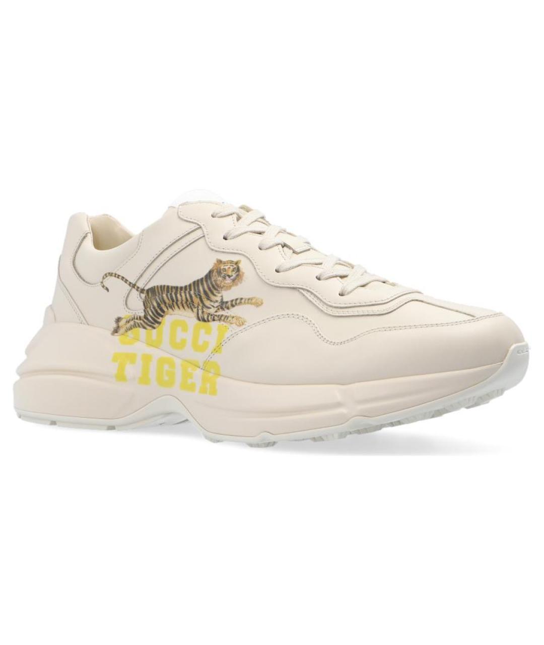 GUCCI Бежевые низкие кроссовки / кеды, фото 2