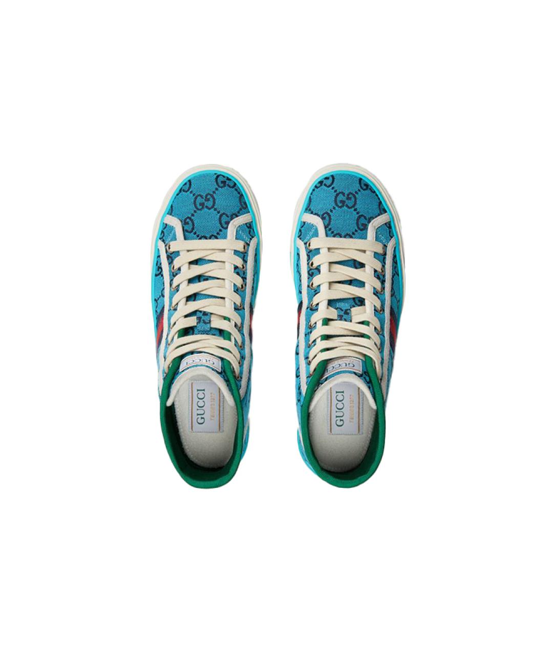 GUCCI Голубые кеды, фото 3