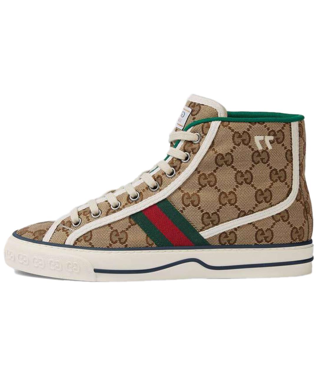 GUCCI Бежевые текстильные кеды, фото 2