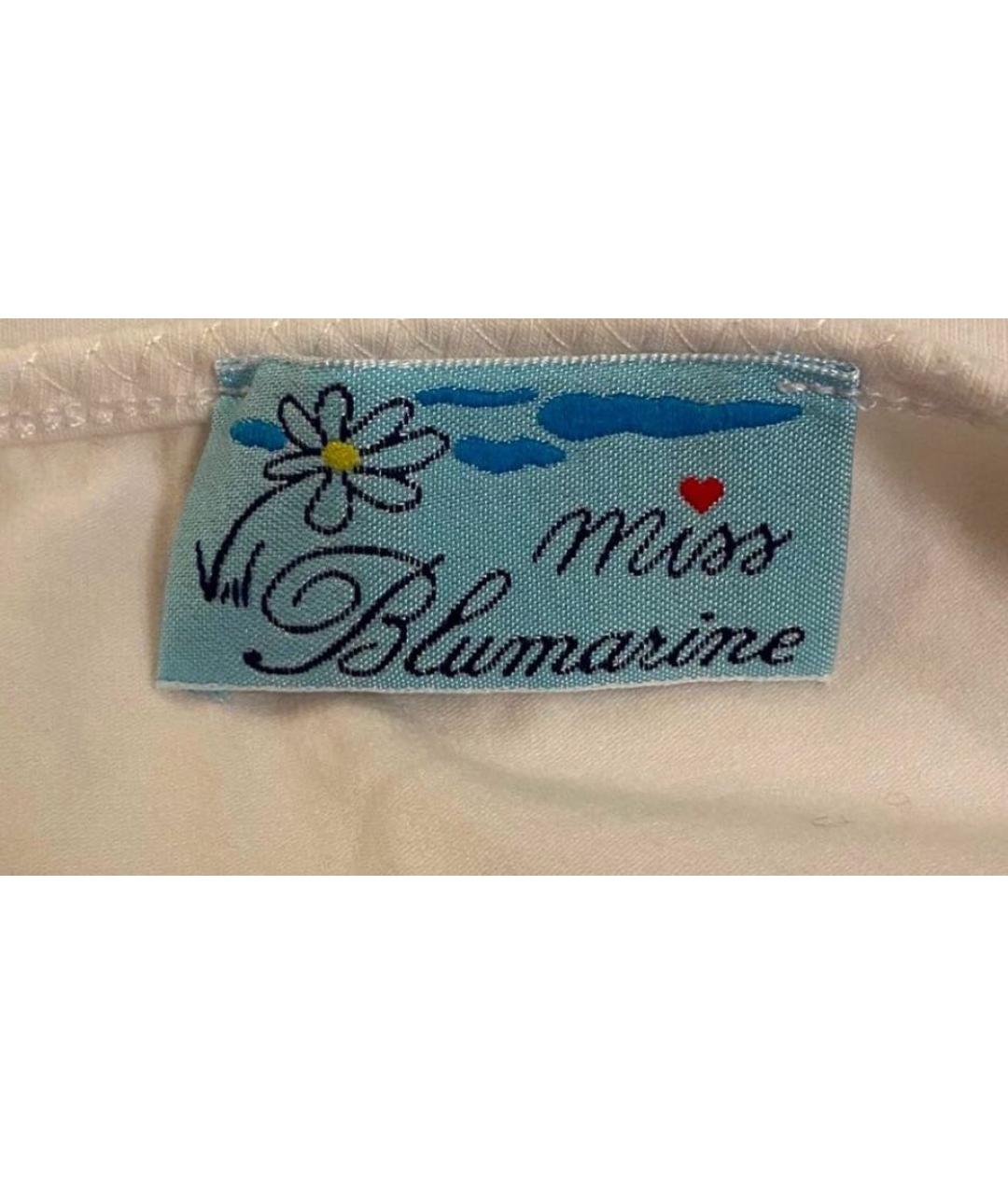 MISS BLUMARINE Белый хлопковый детская футболка / топ, фото 3