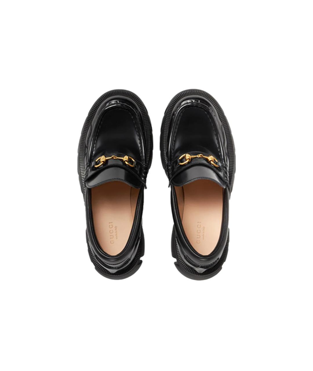 GUCCI Черные лоферы из лакированной кожи, фото 5