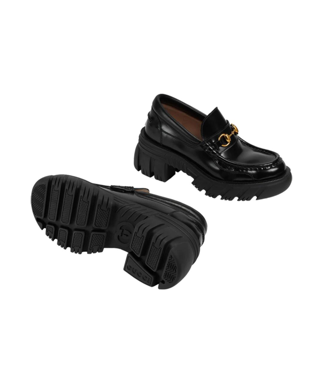 GUCCI Черные лоферы из лакированной кожи, фото 3