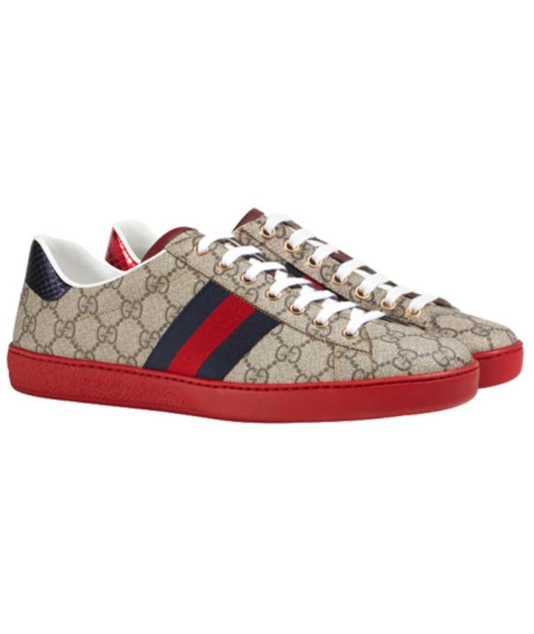 GUCCI Бежевые низкие кроссовки / кеды, фото 3