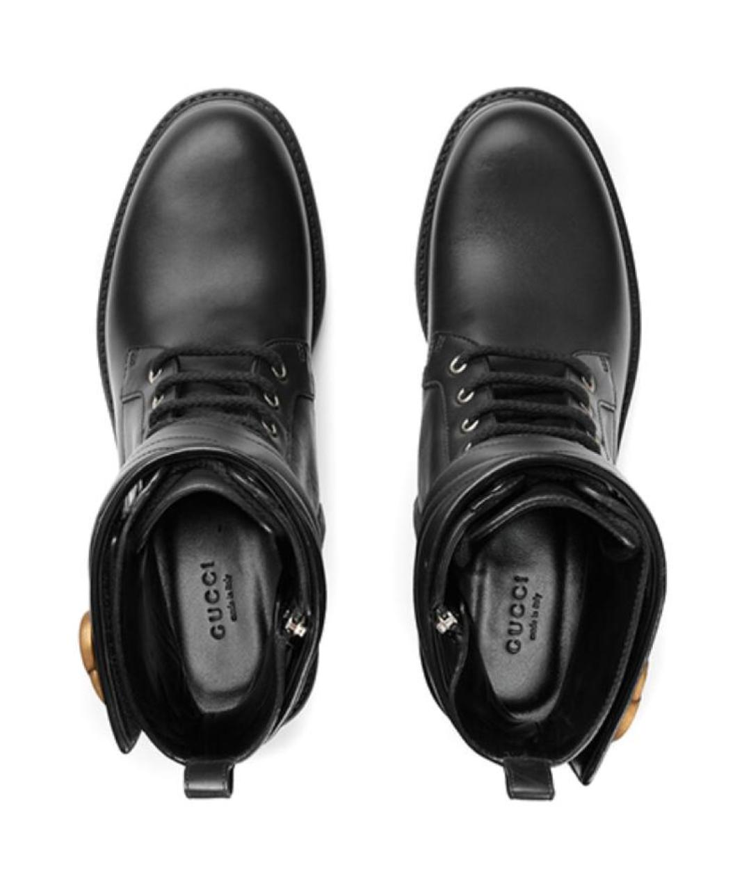 GUCCI Черные кожаные ботинки, фото 3