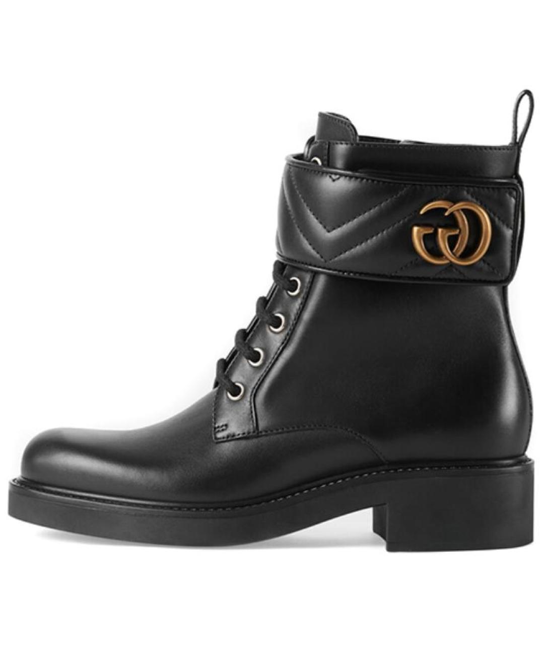 GUCCI Черные кожаные ботинки, фото 6