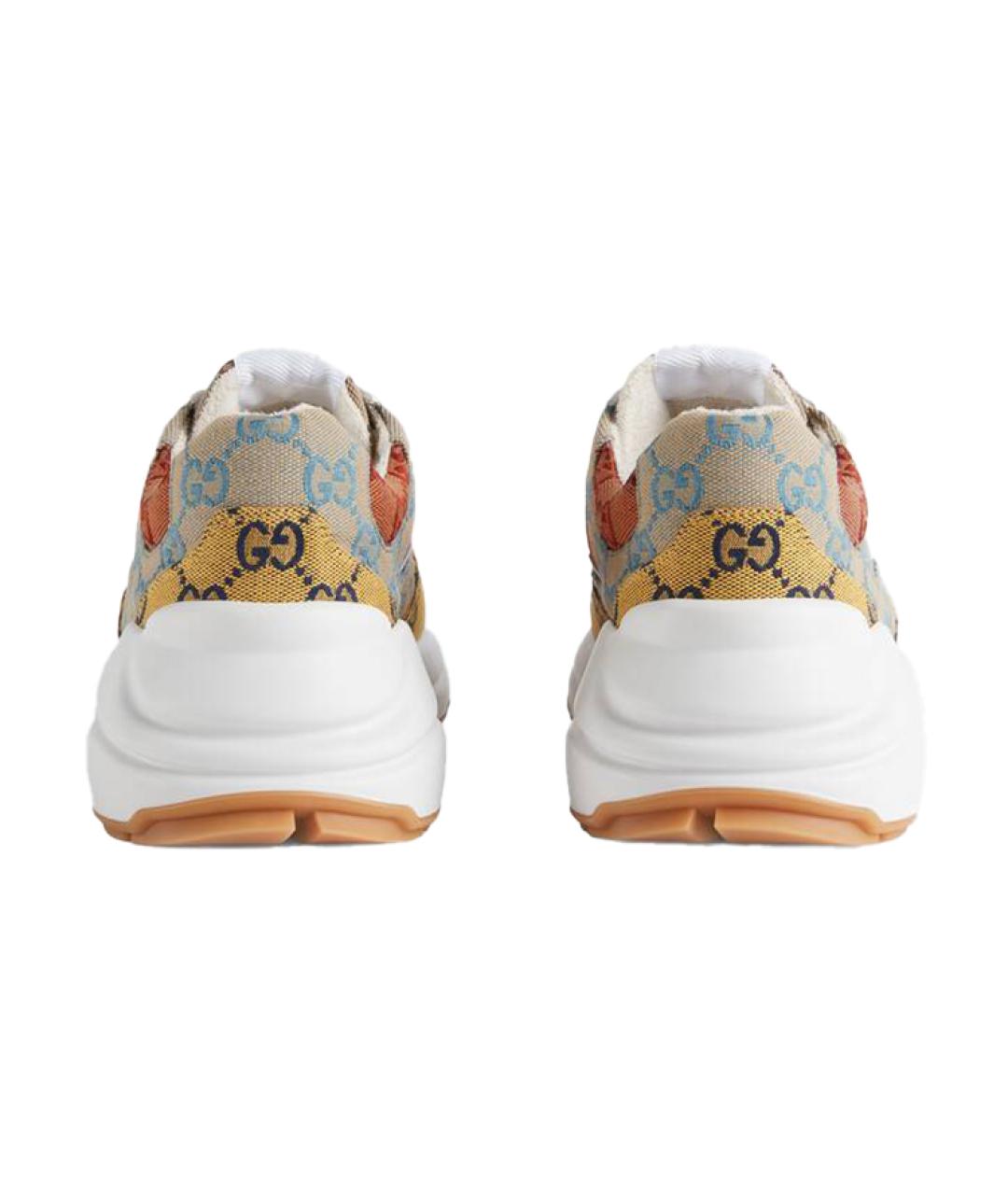 GUCCI Коричневые текстильные кроссовки, фото 4