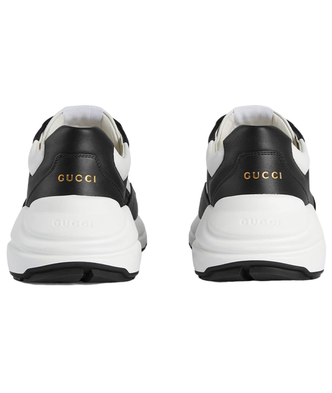 GUCCI Черные кожаные низкие кроссовки / кеды, фото 4