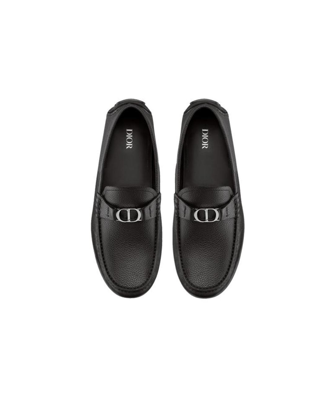 CHRISTIAN DIOR Черные кожаные мокасины, фото 5