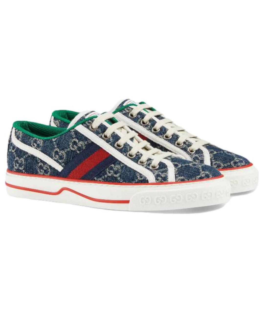 GUCCI Синие текстильные кеды, фото 4