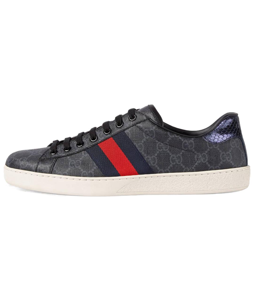 GUCCI Черные низкие кроссовки / кеды, фото 6