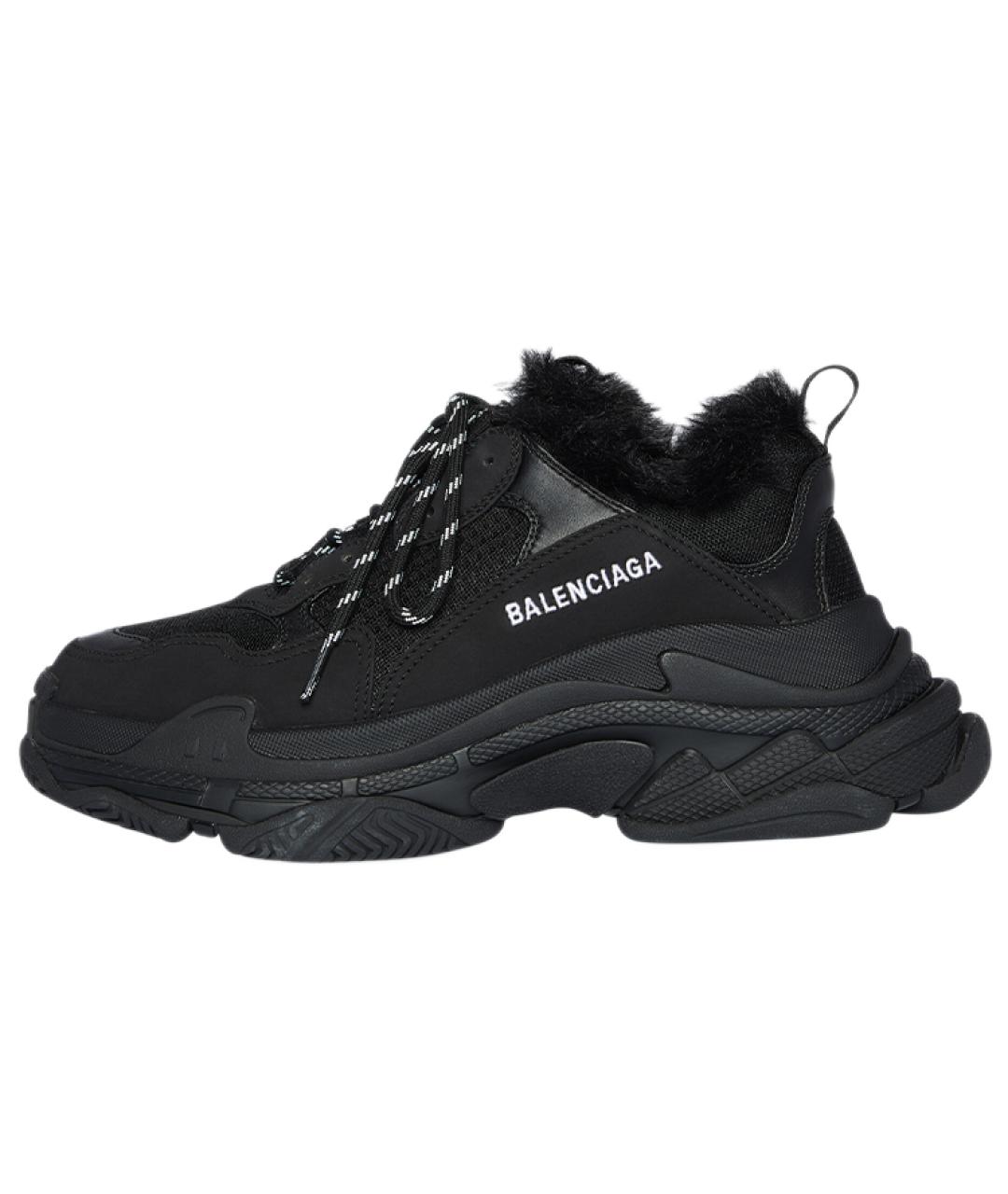 BALENCIAGA Черные текстильные низкие кроссовки / кеды, фото 6