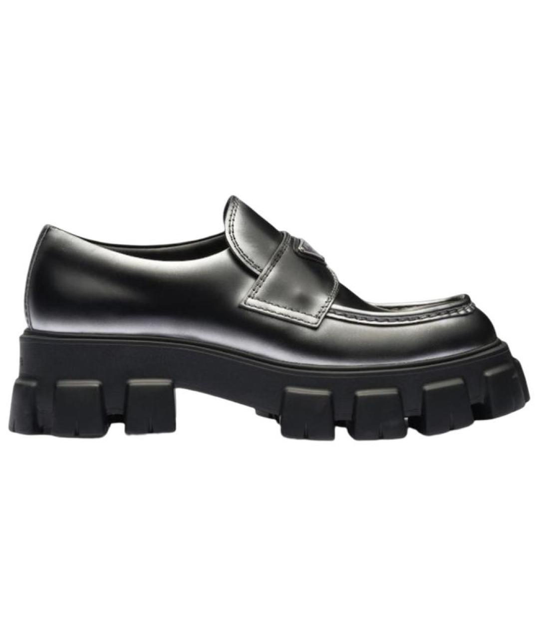 PRADA Черные кожаные лоферы, фото 1