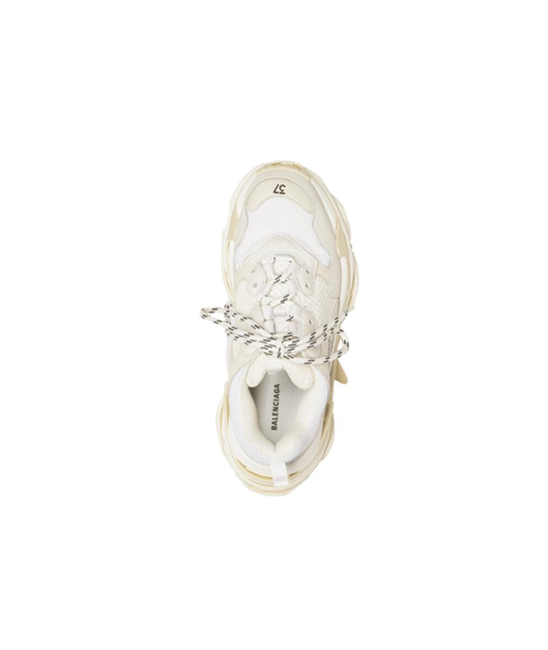 BALENCIAGA Белые кожаные кроссовки, фото 2