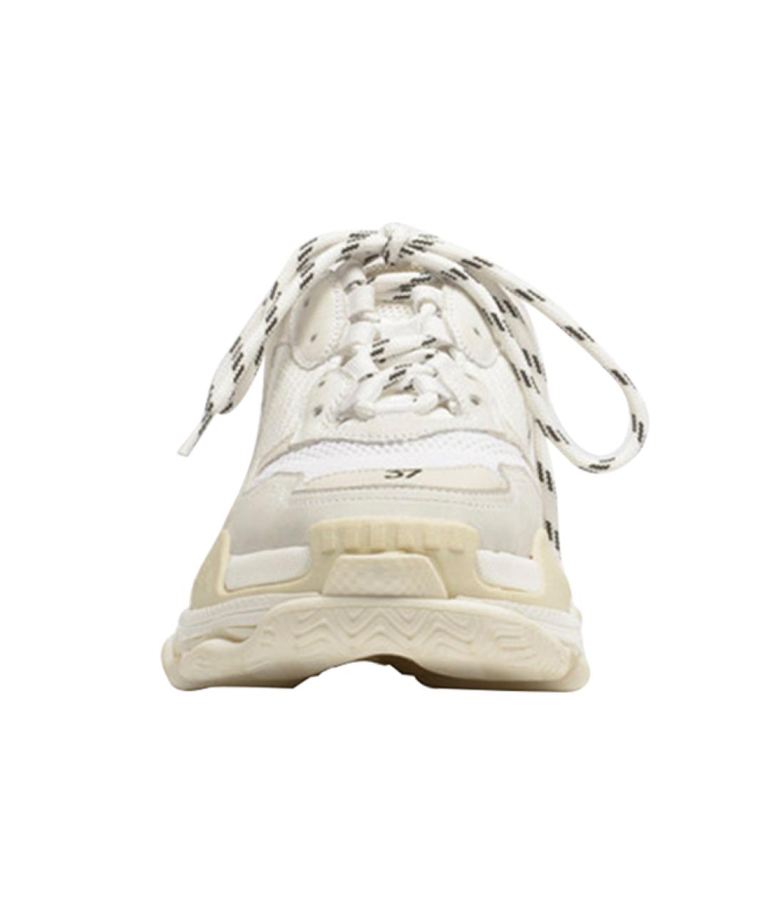 BALENCIAGA Белые кожаные кроссовки, фото 3