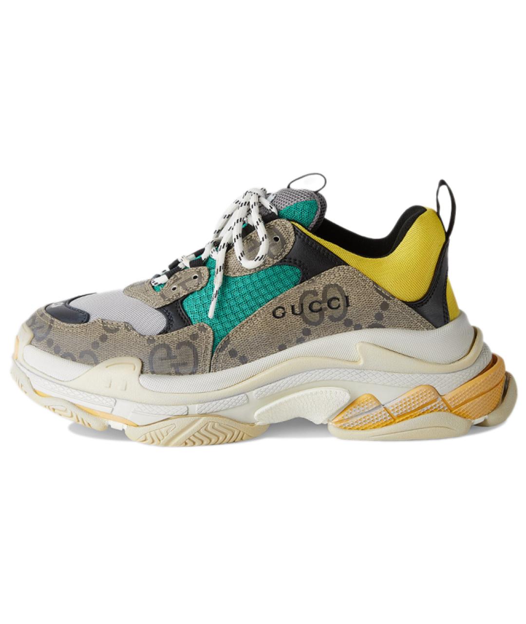 BALENCIAGA Бежевые низкие кроссовки / кеды, фото 2