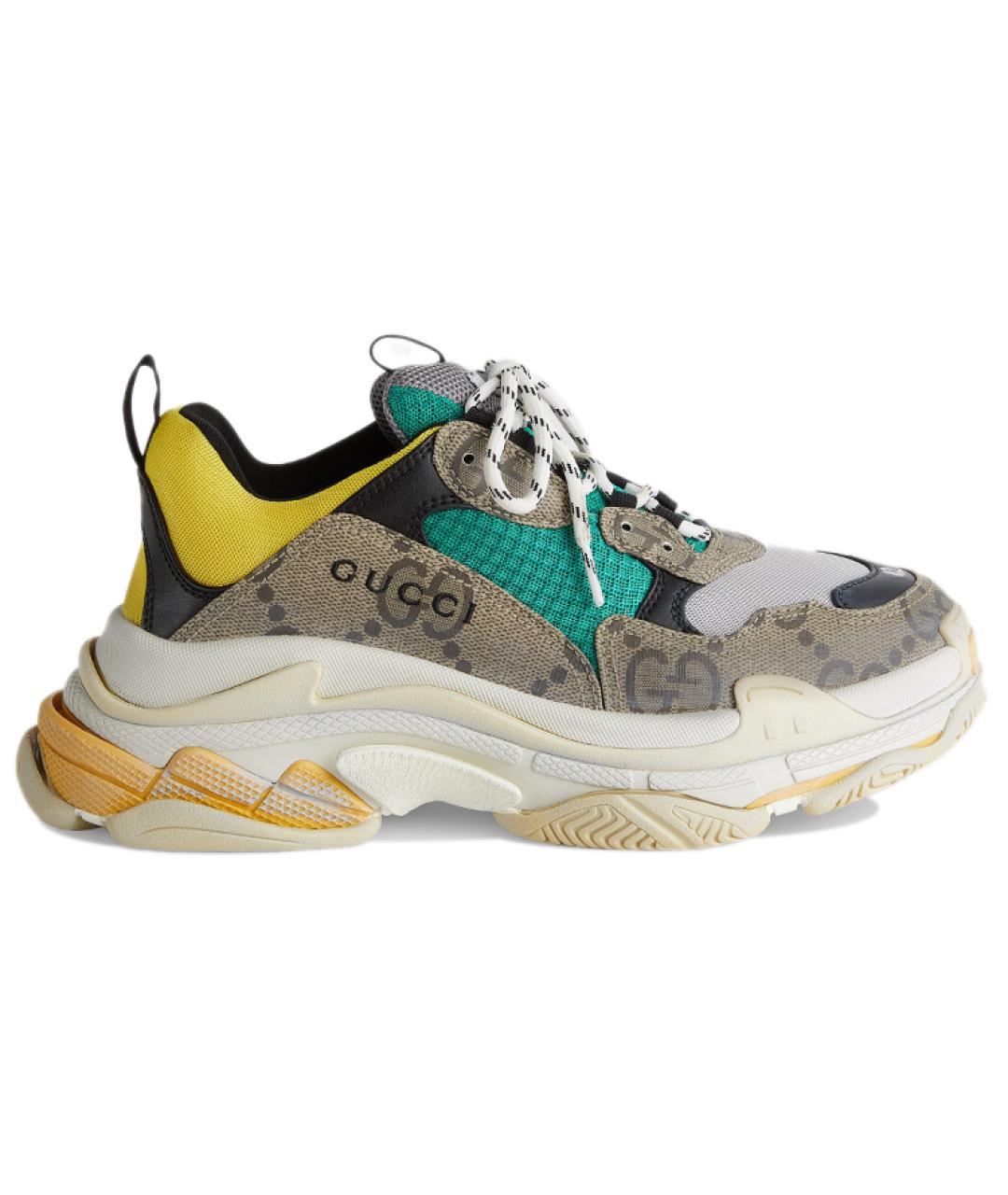 BALENCIAGA Бежевые низкие кроссовки / кеды, фото 1