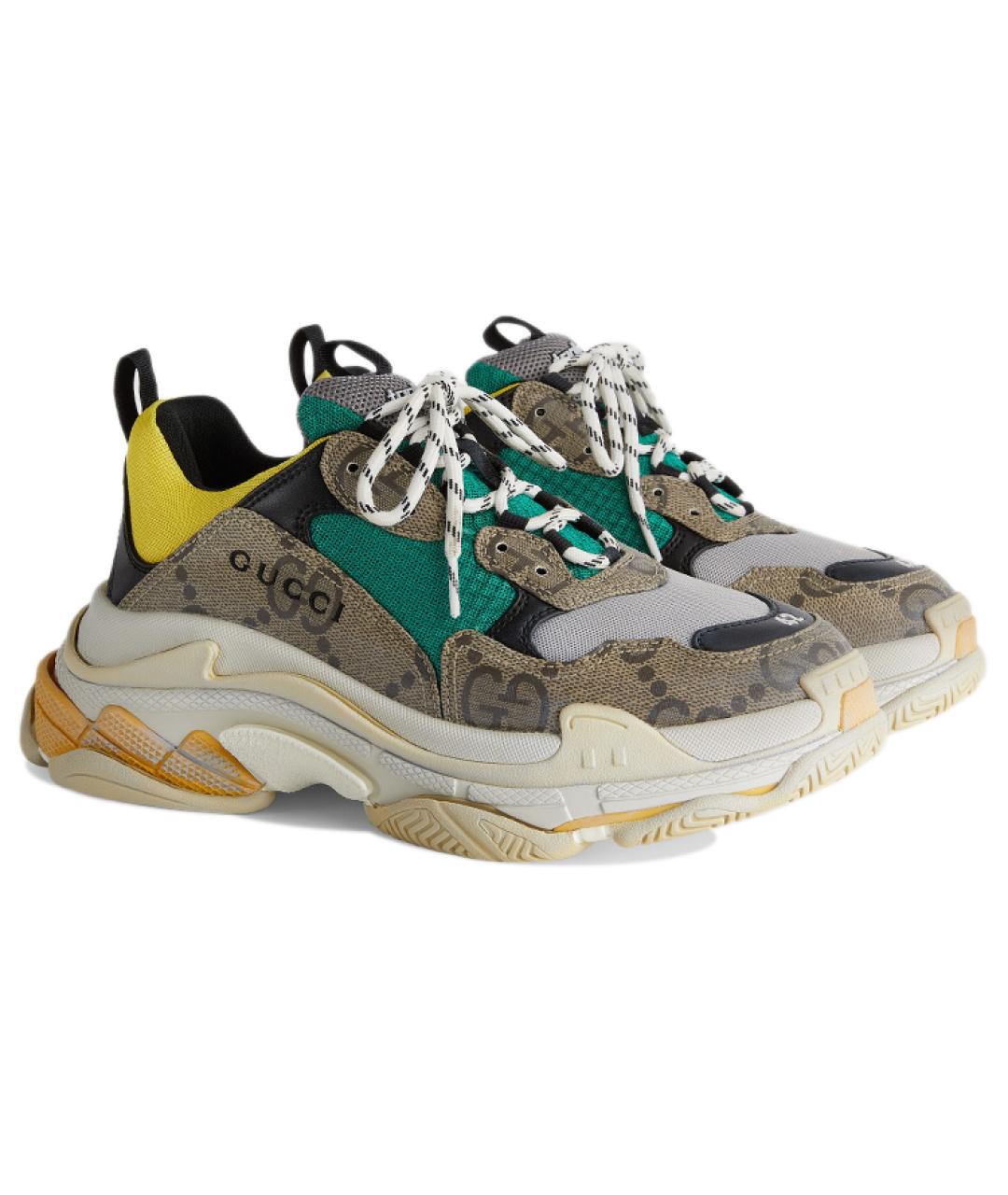 BALENCIAGA Бежевые низкие кроссовки / кеды, фото 3