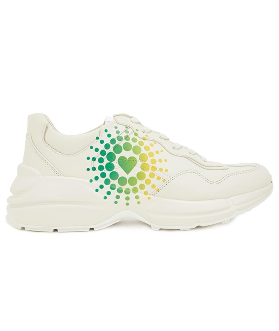 GUCCI Белые кожаные низкие кроссовки / кеды, фото 1